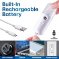 thumbnail image 2 of 15s Heat-Up Mini Travel Steamer, Rechargeable Cordless Sunshine Steamer,Nano Spray Water Meter Portable Steamer Hand Held Steamers for Travel Clothes (White), 2 of 4