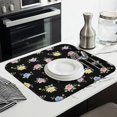 thumbnail image 3 of Pioneer Flower Floral Print Pattern Kitchen Dish Drying Mat 1 Pack, Ultra Absorbent Microfiber Drainer Mat, 16"x18", 3 of 6