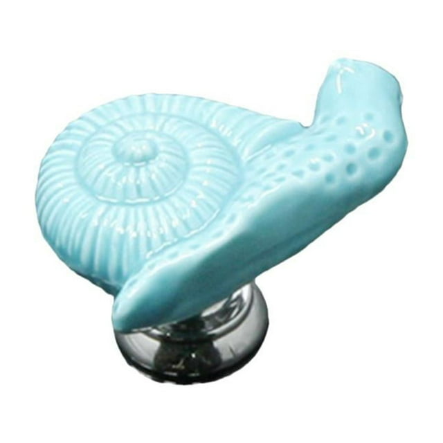 GROWTH TANK Poignée de Porte en Céramique pour Armoire Tiroir Garde-Robe Escargot Bleu
