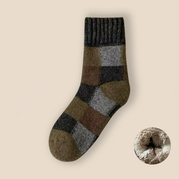 Viluyesy Womens Winter Socks, Thicken Comfort Soft Stretch Warm Fuzzy Wool Crew Socks Dark Gray