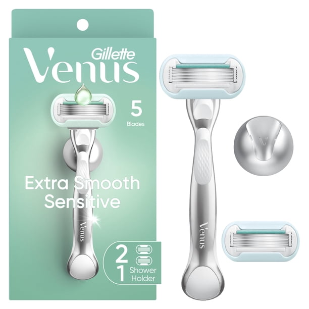 Gillette Venus Deluxe - Mango de afeitar suave y sensible para mujer + 2 recambios de cuchillas, 0,075 unidades