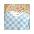 thumbnail image 4 of Qiylii Baby Girls Boys Casual Long Sleeve Romper Fashion Lamb Wool Checkerboard Round Neck Triangle Jumpsuits,0-24M, 4 of 9