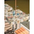 thumbnail image 2 of Outdoor Tablecloth with Umbrella Hole for Patio/Picnic/Party/Camping, White Pink Beige Peony Waterproof Table Cloth Square Cover Washable, Farmhouse Vintage Floral Botanical (54"x 54"), 2 of 8