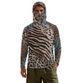 thumbnail image 2 of SEANATIVE Sun Protective Hooded Fishing Shirt for Men, Long Sleeve Full Coverage Long Sleeve Running Hiking Shirts with Built-in Mesh Face Mask Neck Gaiter, 4XL, Zebra Leopard Print, 2 of 7