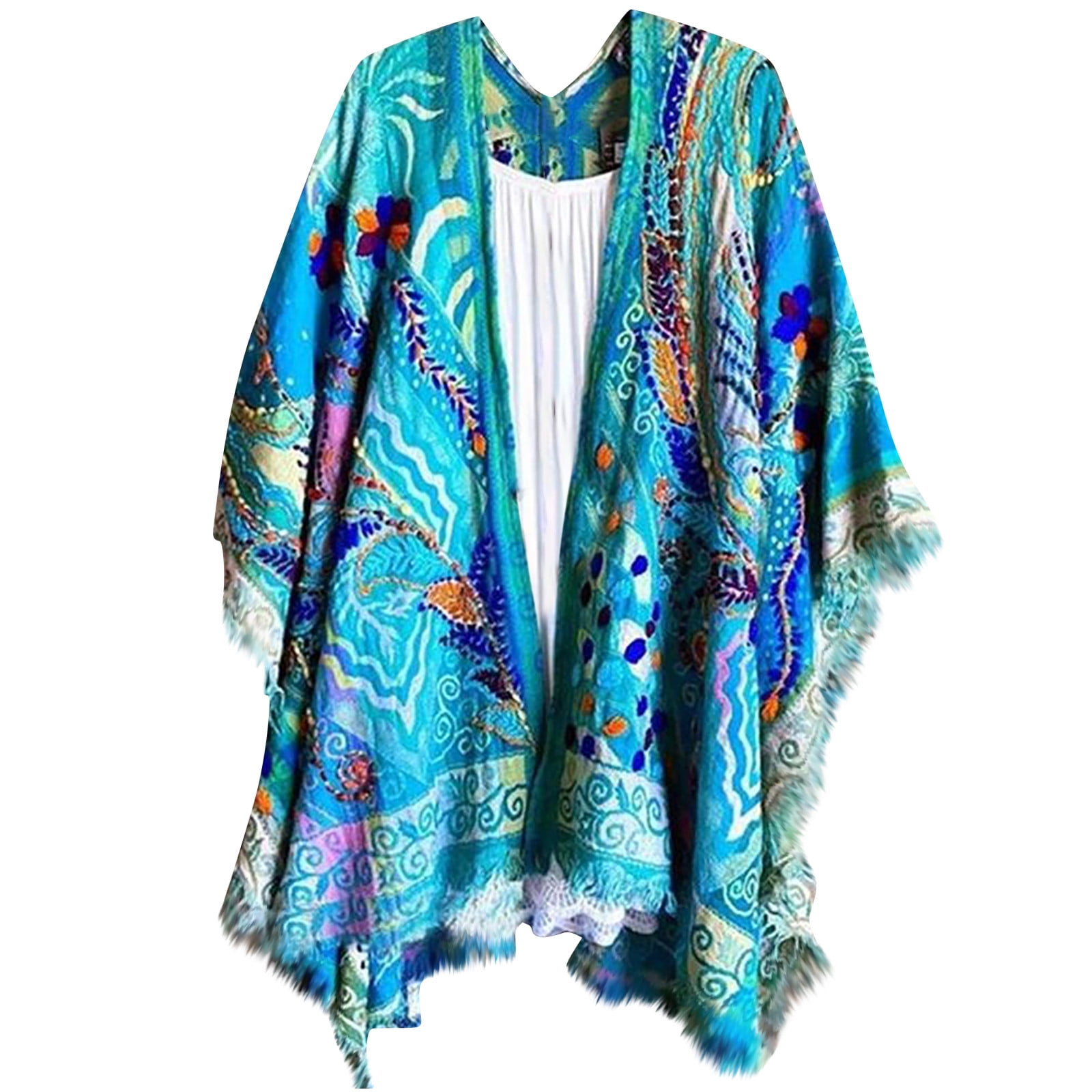 Cardigan for Women 3/4 Sleeves Open Front Lightweight Irregular Hem