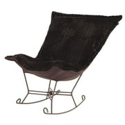 Mink Brown Scroll Puff Rocker - Titanium Frame