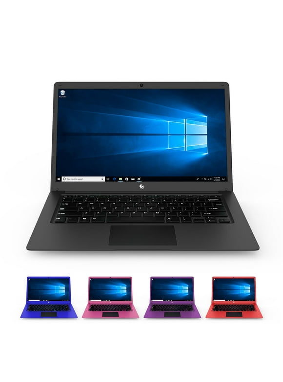 Restored Ematic EWT147 14.1" Laptop PC with Intel Atom Quad-Core Processor, 4GB Memory, 32GB Flash Storage and Windows 10 (Black)