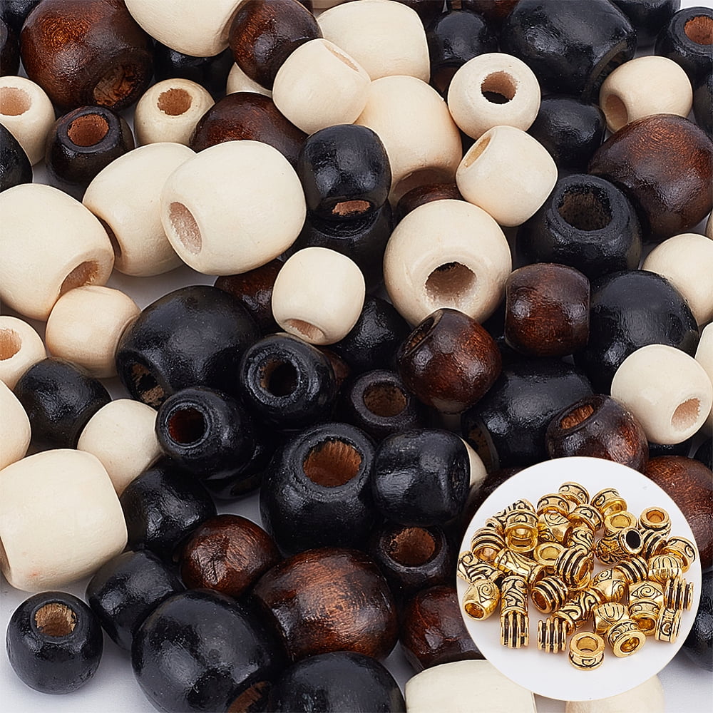 Plastic Topsy Tail Hair Styling Braiding Tool Wood Alloy Beads Rubber Hair Ties Mixed Color 6~200x7~24.5x2~12mm Hole: 3~8mm