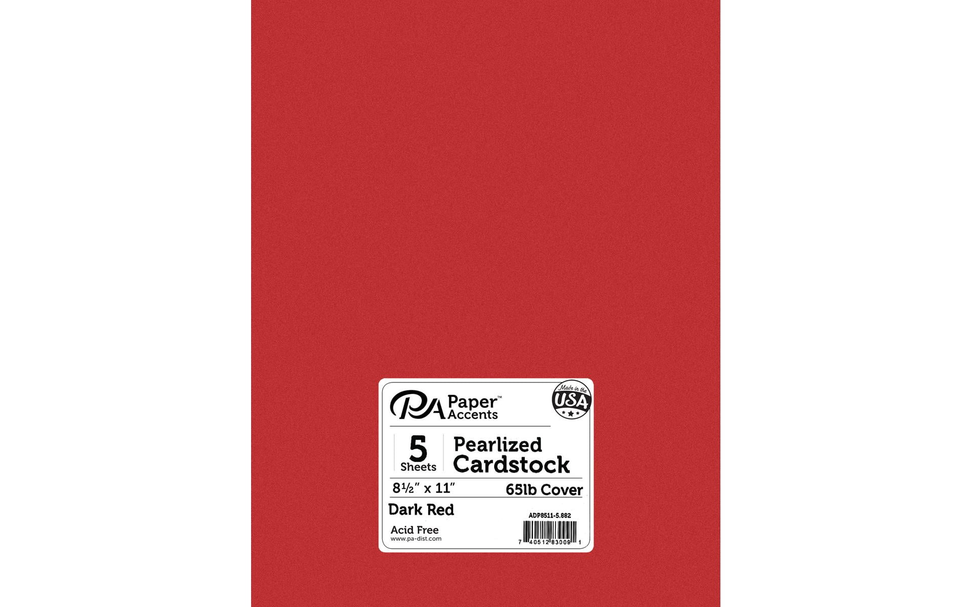 Cdstk Pearlized 8.5x11 65lb Dark Red 5pc