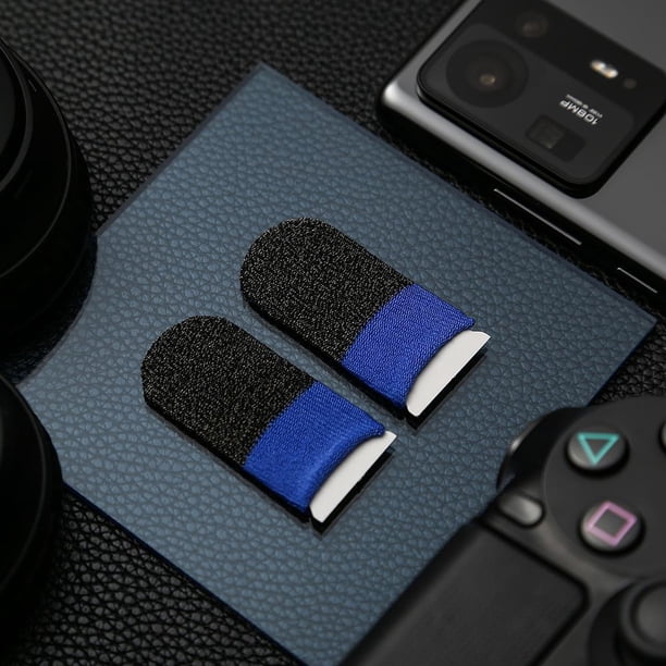 Manga De Las Yemas De Los Dedos Manga de dedo para juegos para PUBG Game Controller Glove Fingertips (negro + azul)