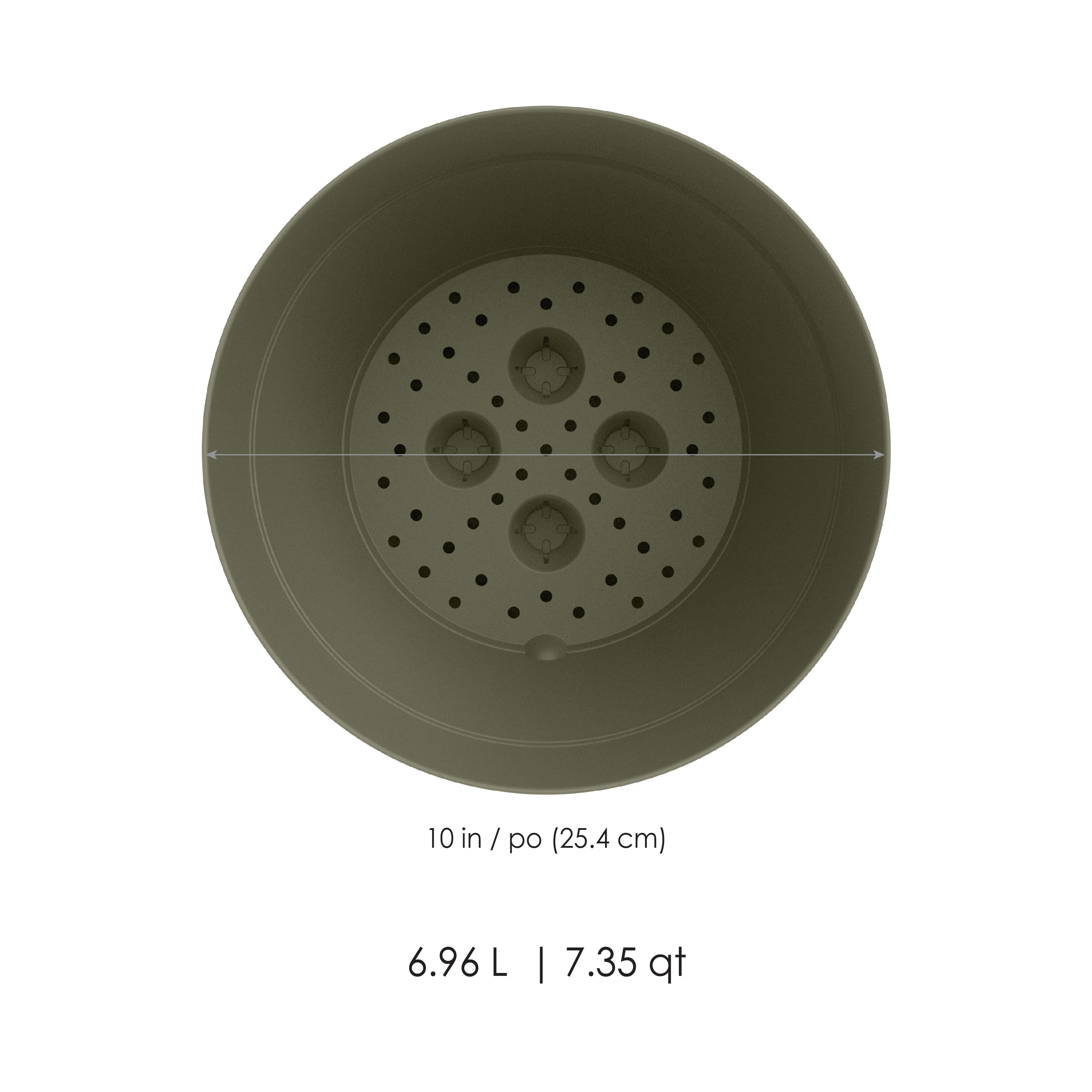 TierraVerde Birch No Lip Indoor-Outdoor Planter Balsam 10"D