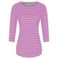 thumbnail image 5 of Sevevn Fashion Women's Casual 1/2 Sleeve Print Ladies Round Neck Tops Blouse Hot Pink XL Deal of the Week, 5 of 7