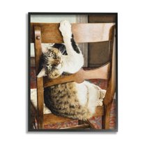 Stupell Industries Country Cat Lounging Wooden Chair Still Life Design by Sueellen Ross