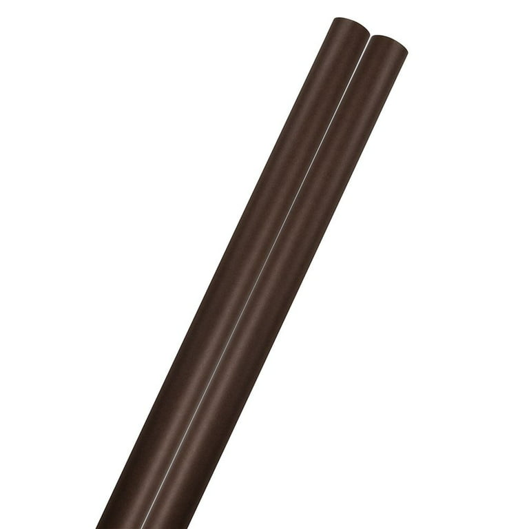 JAM Chocolate Brown Paper Matte Gift Wrap Papers, (2 Rolls) 25.5 sq ft.