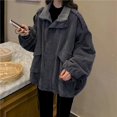 thumbnail image 2 of Chaquetas de gran tamaño para mujer, abrigo grueso y terciopelo de pana, chaqueta holgada de lana de cordero, Ropa Retro Para otoño e invierno, novedad de 2024, 2 of 5