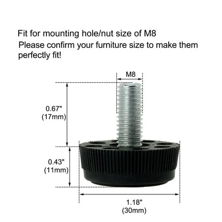M8 X 17 30mm Furniture Leveling Feet Threaded Adjuster For Table Leg 24pcs Canada M8 X 17 30mm Furniture Leveling Feet, How To Install Table Leg Levelers