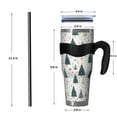 thumbnail image 4 of 40oz Tumbler,Blue and Gold Christmas Tree Pattern Insulated Tumblers with Removable Handle,Stainless Steel Double Vacuum Coffee Tumbler Cup with Straw for Home,Office,Travel,Party, 4 of 5