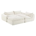 thumbnail image 3 of Modern Convertible L-Shaped Sectional Sofa, Chenille Upholstered Fully Compressed Modular Couch With Movable Ottoman for Living Room Apartment Office, 3 of 18
