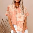 thumbnail image 2 of Camisas de Manga Corta para las Mujeres Impresas Cuello Redondo Blusa Casual, Fluido Y Versátil de las Mujeres, 2 of 5