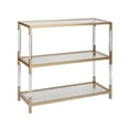 thumbnail image 6 of DecMode 38" x 36" Gold Metal 2 Shelf Console Table with Clear Glass Top and Acrylic Legs, 1-Piece, 6 of 11