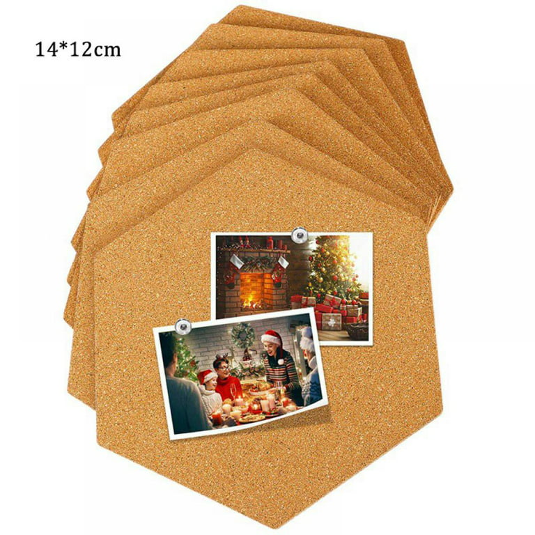 Hexagon Cork Board Tiles Self Adhesive, Pin Board Decoration for Pictures,  Mini Wall Bulletin Boards for Home Office School 
