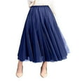 thumbnail image 1 of Jupe Longue en Tulle pour Femme Robe Tutu Évasée Plissée en Chiffon Taille Élastique Jupe Midi, 1 of 6