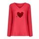 thumbnail image 4 of Camiseta de manga larga informal con cuello en V para mujer Pompotops  gfhjh22125, 4 of 4