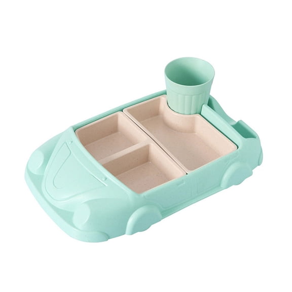 XIANXIAN Kids Car-Shaped Tableware Set - Fun Children’s Plates for Food Portion Control, BPA-Free Dishwasher Safe Dinnerware for Toddlers/Car Theme Parties ﻿