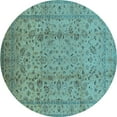 thumbnail image 1 of Ahgly Company Indoor Round Oriental Light Blue Traditional Area Rugs, 8' Round, 1 of 4