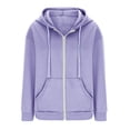 thumbnail image 4 of Women Oversized Zip Up Hoodie Fall Fashion 2025 Casual Fall Winter Jacket Trendy Long Sleeve Sweatshirt with Pocket, 4 of 6