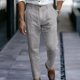 thumbnail image 1 of Pantalones largos para hombre, lisos, informales, con múltiples bolsillos y botones, para exteriores, rectos, para fitness, cargo, poliéster, 1 of 6