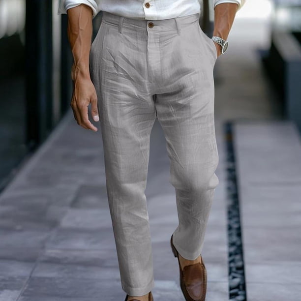 Pantalones largos para hombre, lisos, informales, con múltiples bolsillos y botones, para exteriores, rectos, para fitness, cargo, poliéster