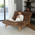 thumbnail image 5 of Magic Home 47.24" Oversized Accent Chairs, Sofa Chair, Comfy Recliner Reading Accent Armless Chair for Living Room, Chaise Lounge Chair with Removable Upholstered for Reading Bedroom, Brown, 5 of 15