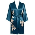 thumbnail image 3 of BABEYOND Kimono Robe Cover up Short Satin Floral Silky Kimono Blouse Loose Bachelorette Party Robe, 3 of 5