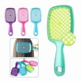 thumbnail image 1 of 1 Piece Hexagonal Grid Comb Wet and Dry Hairdressing Comb Straight Hair Styling Hollow Massage Comb Yellow, 1 of 4