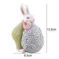 thumbnail image 3 of FLhrweasw Figura Conejito Pascua Resina para Primavera Y Pascua (verde), 3 of 9