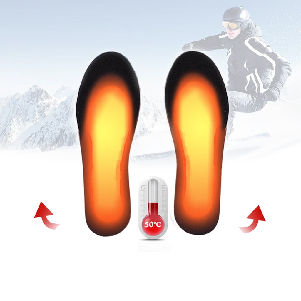 Winter USB Electric Heated Shoe Insoles Heater Foot Pad Warmer Sock Ski Outdoor 
