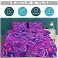 thumbnail image 5 of 3 Pcs Soft Bedding Set, Includes 1 Duvet Cover with Zipper And 2 Pillow Shams,Psychedelic Hippie Purple Tears Queen(90"×90"), 5 of 8