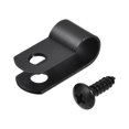 thumbnail image 1 of Unique Bargains 0.33' Nylon R Type Cable Clip Wire Clamp with Screws Black 50 Pcs, 1 of 5