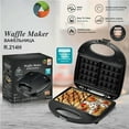 thumbnail image 4 of Waffle Maker,Waffle Baking Machine,Non-Stick Rotatable Waffl-e Baker Machine,110V Dual Waffl-e Machines for Double Baking, Stainless Steel Waffle Maker for Restaurant, 4 of 8