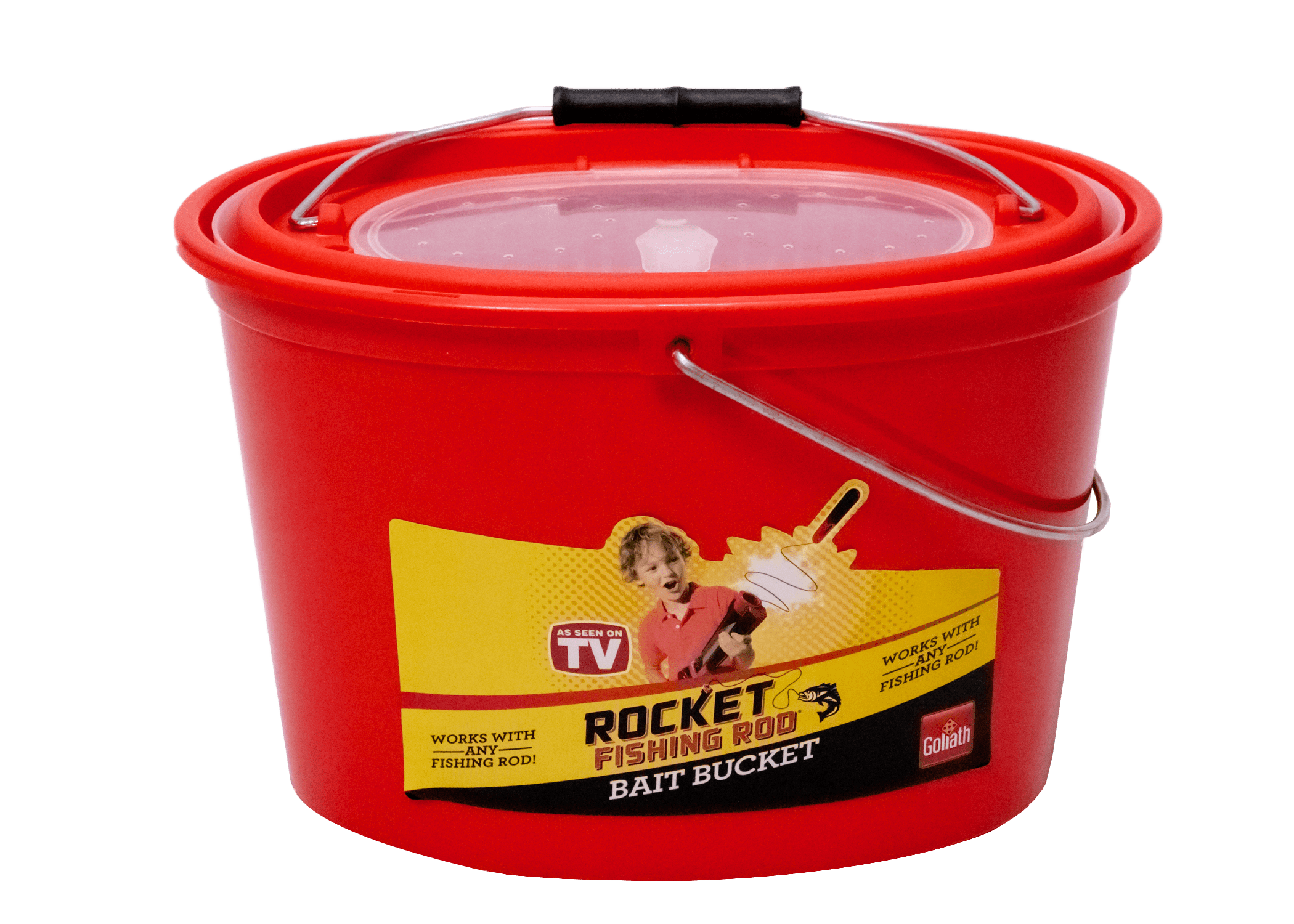 Goliath Rocket Fishing Rod Bait Bucket, Fishing Pole Storage Container