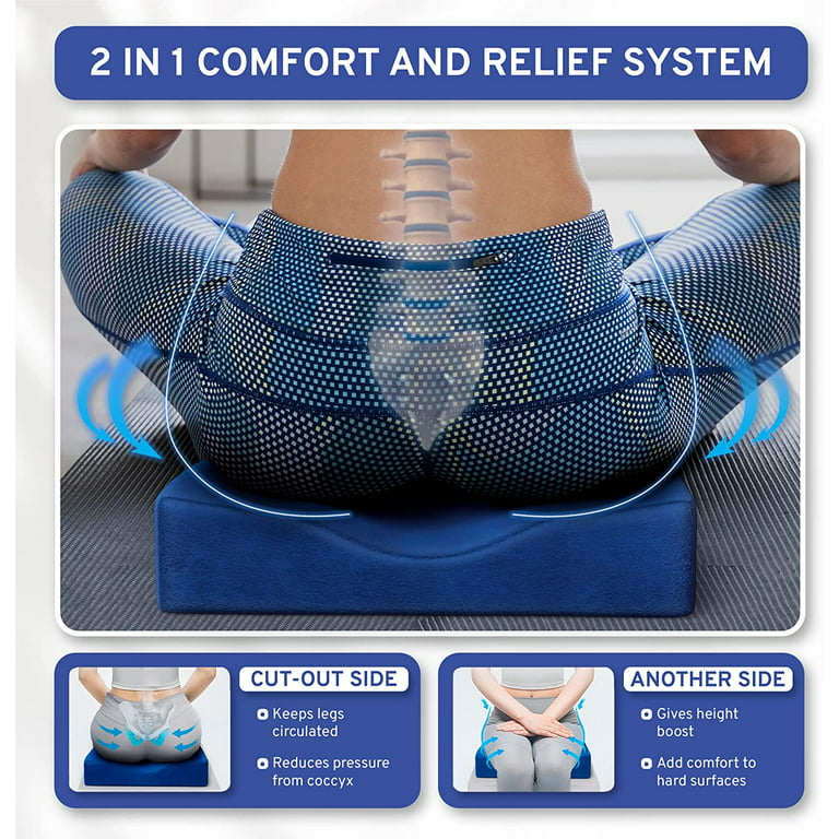 2023Upgraded Car Seat Cushion for Short People Coccyx and Lower Back Pain  Relief