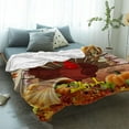 thumbnail image 2 of Thanksgiving Turkey Throw Blankets, Fall Leaf Autumn Harvest Pumpkin Soft Fleece Blanket Decorative for Home Sofa Couch Chair Living Bedroom,60x80 inches, Yellow, 2 of 6