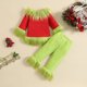 thumbnail image 4 of 2023-08-16 Lioraitiin 6M-7Y niños niñas conjunto de ropa de Navidad Tops de felpa y pantalones de cintura elástica trajes trajes peludos para niños, 4 of 5