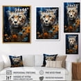thumbnail image 4 of Designart "Serene Leopard in Blue and Gold" Animals Framed Wall Art - Traditional Brown Leopard Hallway Framed Wall Art Decor, 4 of 6