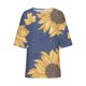thumbnail image 4 of Fiudx Ofertas de La Semana Blusa Holgada de Algodón Estampada con Manga 3/4 Informal a La Moda para Mujer, 4 of 5