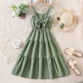 thumbnail image 5 of Kids Girl Tulle Dress Green Dress Sleeveless Princess Dress for Girls Graduation Celebration Dress Outfit 10 Years, 5 of 8
