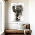 thumbnail image 2 of Elephant Stock Dusty African Elephant Wall Art - Vertical Canvas Wall Art - Living Room Wall Decor - Animal Canvas - White And Gray Decor - 32" x 48", 2 of 8