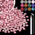 thumbnail image 1 of 2500 diamantes de imitación de resina de 0.197 in a granel (rosa oscuro) deslumbrantes cristales planos para manualidades, decoración de uñas, gemas para vaso, zapatos, ropa, tela con bolígrafo y pinz, 1 of 5