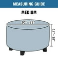 thumbnail image 3 of Stretch Ottoman Slipcover – Round Furniture Protector Fits 20" - 23" Dia, for Footrests, Storage Ottomans & Folding Stools – Elastic Fabric Cover (Natural, Medium), 3 of 8